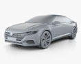 Volkswagen Sport Coupe GTE 2018 3Dモデル clay render