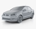 Volkswagen Polo Highline 세단 2018 3D 모델  clay render