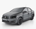 Volkswagen Vento 2019 3D 모델  wire render