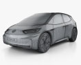 Volkswagen ID 2017 3D模型 wire render