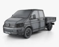 Volkswagen Transporter (T6) 더블캡 Pickup 2019 3D 모델  wire render