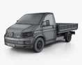 Volkswagen Transporter (T6) 单人驾驶室 Pickup L2 2019 3D模型 wire render
