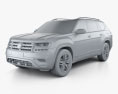 Volkswagen Atlas SEL 2021 3D-Modell clay render
