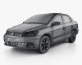 Volkswagen Voyage 2014 3D模型 wire render