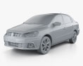 Volkswagen Voyage 2014 3D 모델  clay render