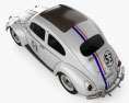 Volkswagen Beetle Herbie the Love Bug 3D 모델  top view