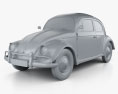 Volkswagen Beetle Herbie the Love Bug 3D 모델  clay render