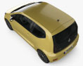 Volkswagen Up Style 3-Türer 2020 3D-Modell Draufsicht