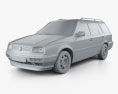 Volkswagen Golf Variant 1996 3D 모델  clay render