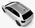 Volkswagen Polo Beats 5-Türer 2020 3D-Modell Draufsicht