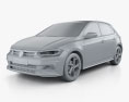 Volkswagen Polo R-Line 5ドア 2020 3Dモデル clay render