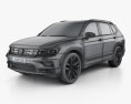 Volkswagen Tiguan Allspace 2020 3D-Modell wire render