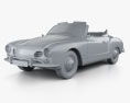 Volkswagen Karmann Ghia 컨버터블 1958 3D 모델  clay render
