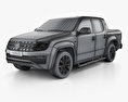 Volkswagen Amarok Crew Cab Aventura з детальним інтер'єром 2021 3D модель wire render