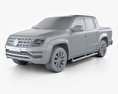 Volkswagen Amarok Crew Cab Aventura с детальным интерьером 2021 3D модель clay render