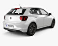 Volkswagen Polo Beats mit Innenraum 2020 3D-Modell Rückansicht