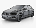 Volkswagen Polo Beats с детальным интерьером 2020 3D модель wire render