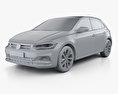 Volkswagen Polo Beats з детальним інтер'єром 2020 3D модель clay render