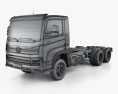 Volkswagen Delivery (13-180) 섀시 트럭 3축 2021 3D 모델  wire render
