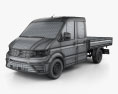 Volkswagen Crafter ダブルキャブ Dropside 2020 3Dモデル wire render
