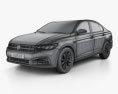 Volkswagen Bora 2021 3D-Modell wire render