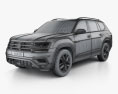 Volkswagen Teramont 인테리어 가 있는 2021 3D 모델  wire render