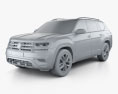 Volkswagen Teramont 인테리어 가 있는 2021 3D 모델  clay render