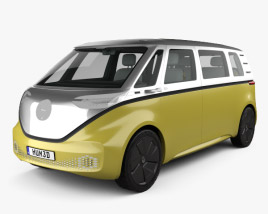 Volkswagen ID Buzz concept con interior 2017 Modelo 3D