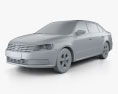 Volkswagen Lavida sedan mit Innenraum 2017 3D-Modell clay render