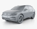 Volkswagen Tiguan Off-road avec Intérieur 2017 Modèle 3d clay render