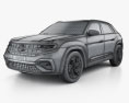 Volkswagen Atlas Cross Sport 2021 3D-Modell wire render