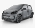 Volkswagen e-Up 5도어 인테리어 가 있는 2018 3D 모델  wire render