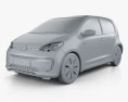 Volkswagen e-Up 5-Türer mit Innenraum 2018 3D-Modell clay render