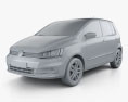 Volkswagen Fox Highline 2020 Modèle 3d clay render