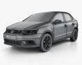 Volkswagen Ameo 2021 3D-Modell wire render