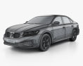 Volkswagen Passat R-Line 2021 3D 모델  wire render