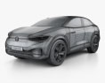 Volkswagen ID Crozz II с детальным интерьером 2017 3D модель wire render
