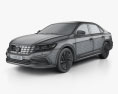 Volkswagen Passat PHEV CN-spec з детальним інтер'єром 2021 3D модель wire render