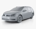 Volkswagen Golf variant Comfortline 2019 3D 모델  clay render