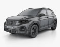 Volkswagen T-Cross Highline 2022 3D模型 wire render