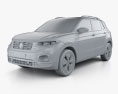 Volkswagen T-Cross Highline 2022 3D-Modell clay render