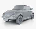 Volkswagen e-Beetle 2019 3Dモデル clay render