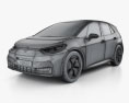 Volkswagen ID.3 2022 3D модель wire render