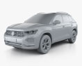 Volkswagen Tayron 2023 3D-Modell clay render