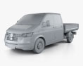 Volkswagen Transporter ダブルキャブ Pickup 2022 3Dモデル clay render