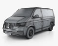 Volkswagen Transporter Furgoneta Startline 2022 Modello 3D wire render