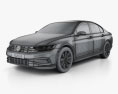 Volkswagen Passat 세단 2022 3D 모델  wire render