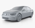 Volkswagen Passat sedan 2022 3D-Modell clay render