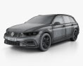 Volkswagen Passat variant R-line 2022 3D-Modell wire render