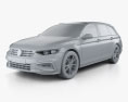 Volkswagen Passat variant R-line 2022 3Dモデル clay render